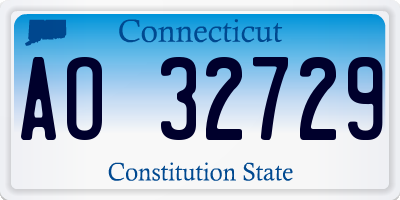 CT license plate AO32729