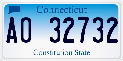 CT license plate AO32732