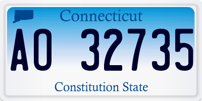 CT license plate AO32735