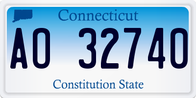 CT license plate AO32740