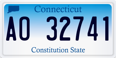 CT license plate AO32741
