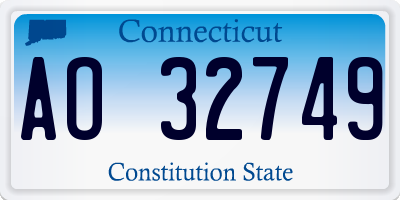 CT license plate AO32749