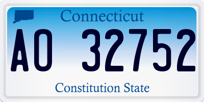 CT license plate AO32752
