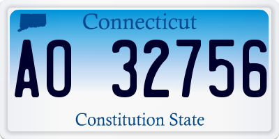 CT license plate AO32756
