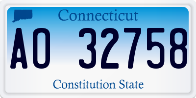 CT license plate AO32758