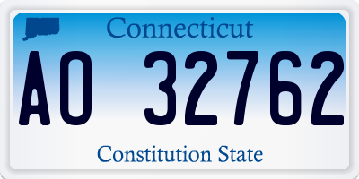 CT license plate AO32762