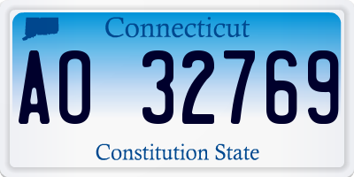 CT license plate AO32769