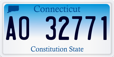 CT license plate AO32771