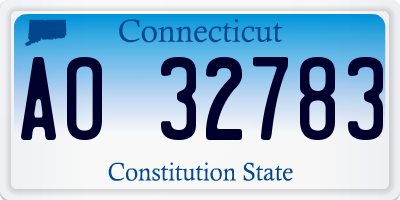 CT license plate AO32783