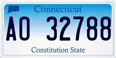 CT license plate AO32788