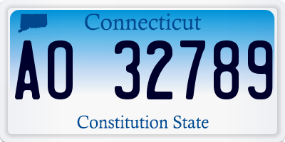 CT license plate AO32789