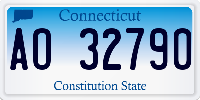CT license plate AO32790