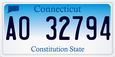 CT license plate AO32794