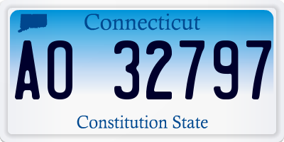 CT license plate AO32797
