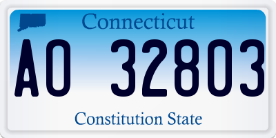 CT license plate AO32803