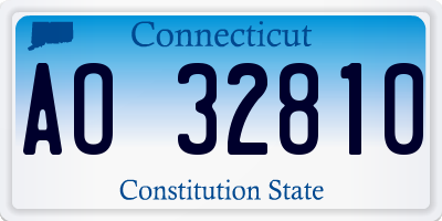 CT license plate AO32810