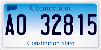 CT license plate AO32815