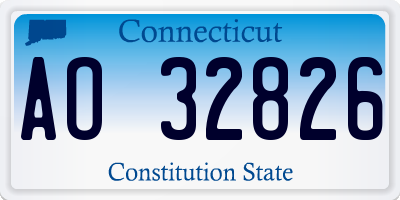 CT license plate AO32826