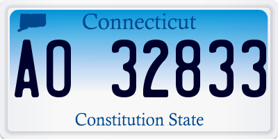 CT license plate AO32833