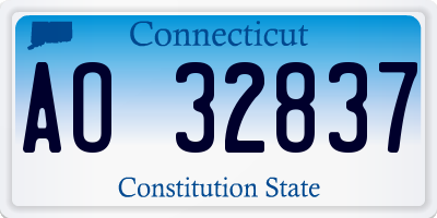 CT license plate AO32837