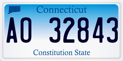 CT license plate AO32843