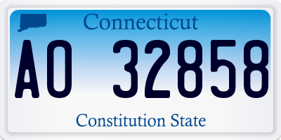 CT license plate AO32858