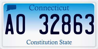 CT license plate AO32863