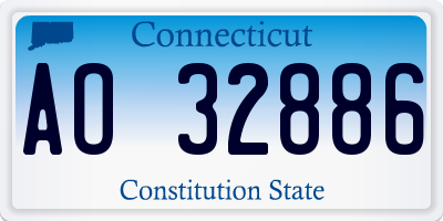 CT license plate AO32886