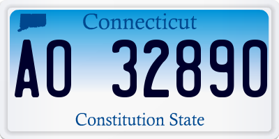CT license plate AO32890