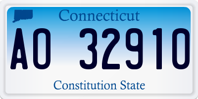 CT license plate AO32910