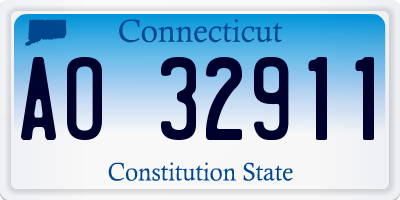 CT license plate AO32911