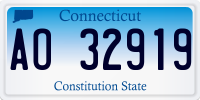 CT license plate AO32919