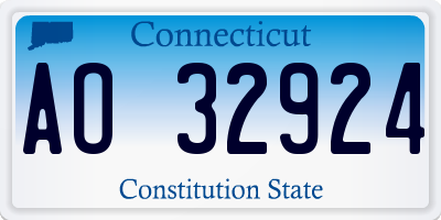 CT license plate AO32924