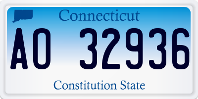 CT license plate AO32936