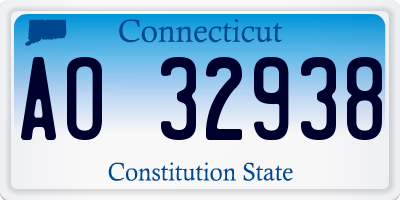 CT license plate AO32938