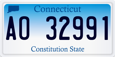 CT license plate AO32991