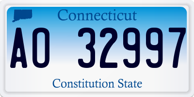 CT license plate AO32997