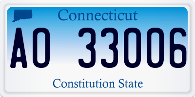 CT license plate AO33006
