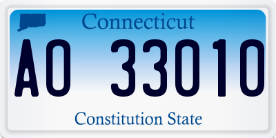 CT license plate AO33010