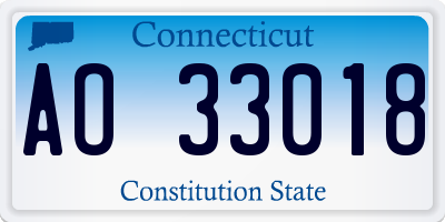 CT license plate AO33018
