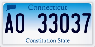 CT license plate AO33037