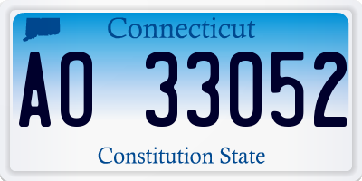 CT license plate AO33052