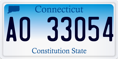 CT license plate AO33054