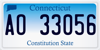 CT license plate AO33056