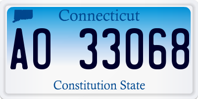CT license plate AO33068
