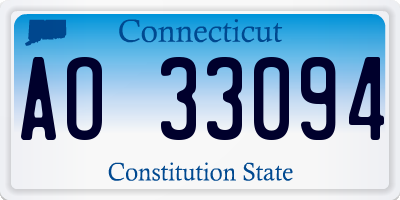 CT license plate AO33094