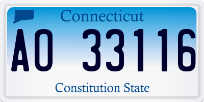 CT license plate AO33116