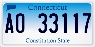 CT license plate AO33117