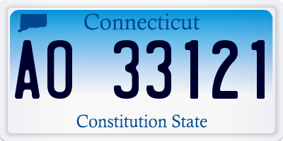 CT license plate AO33121
