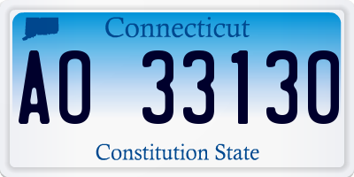 CT license plate AO33130